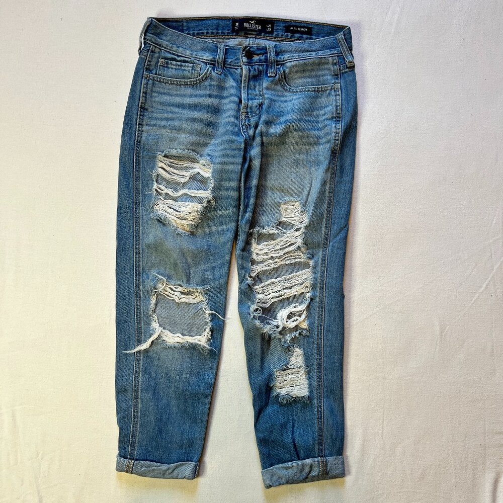 Hollister Low Rise Distressed Boyfriend Jeans‎ 3R W25 L25